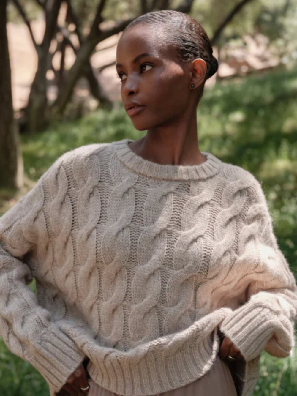 Jenni Kayne Cable Serena Crewneck Sweater